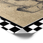 Vintages französisches Hühnchen auf der Tafel Prin Poster (Ecke)