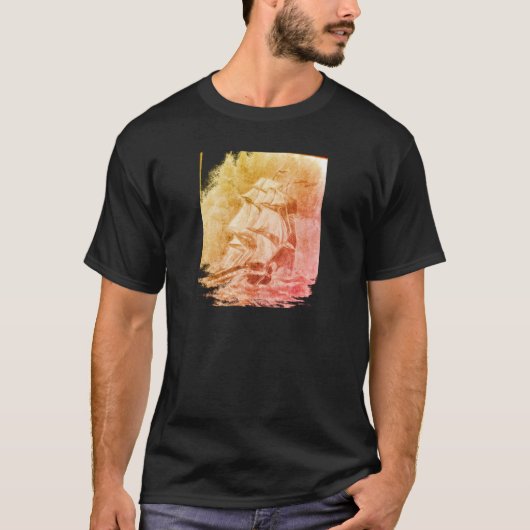 Vintages französisches Inspiriertes Nautical-Tshir T-Shirt (Vorderseite)