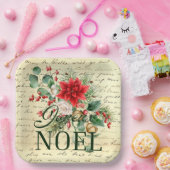 Vintages französisches Joyeux-Weihnachten Pappteller (Party)