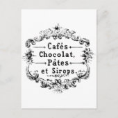 Vintages französisches Kaffee- und Schokoladenlabe Postkarte (Vorderseite)
