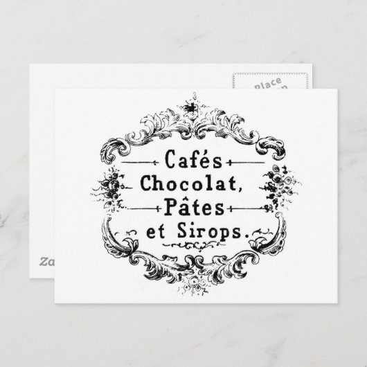 Vintages französisches Kaffee- und Schokoladenlabe Postkarte (Vorne/Hinten)