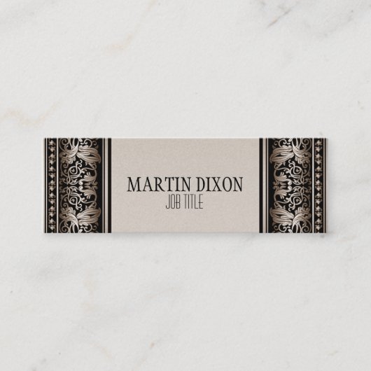 Vintages französisches Kamel-Brown-modernes dünnes Mini Visitenkarte (Vorderseite)