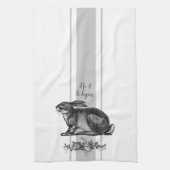 Vintages französisches Kaninchen mit graufranzösis Geschirrtuch (Vertikal)