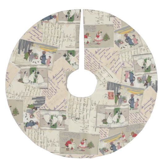 Vintages französisches Kindersockerkleid Polyester Weihnachtsbaumdecke (Vorderseite)