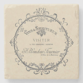 Vintages französisches Label Steinuntersetzer