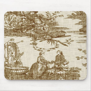 Vintages französisches Land Toile Brown Mousepad