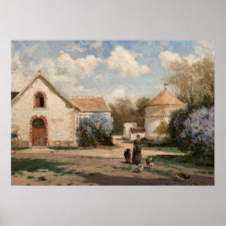 Vintages französisches Landhaus Antike Hütte Poster