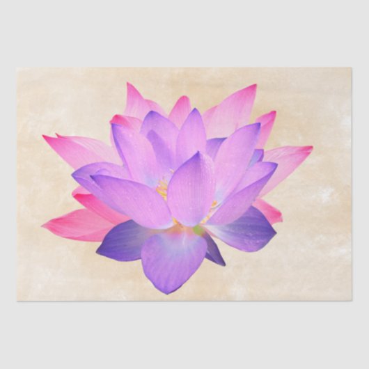 Vintages französisches Lotus-Blume-Decoupage  Seidenpapier (Vorderseite)