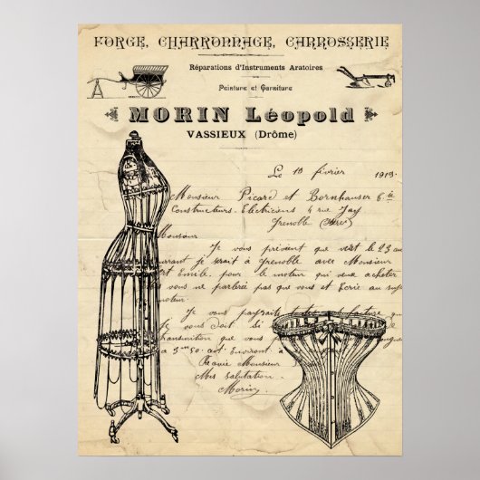 Vintages französisches Modeposter Poster (Vorne)