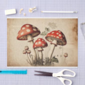 Vintages französisches Mushroom Page Decoupage Seidenpapier (Handwerk)
