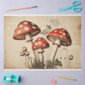 Vintages französisches Mushroom Page Decoupage Seidenpapier (Basteln)