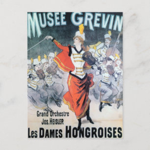 Vintages französisches Musikposter Postkarte