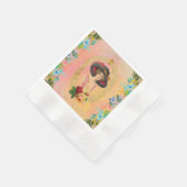 Vintages französisches Papier Napkin Serviette (Ecke)