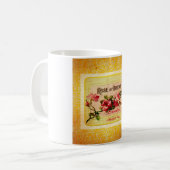 Vintages Französisches Parfüm-Label Kaffeetasse (Vorderseite Links)