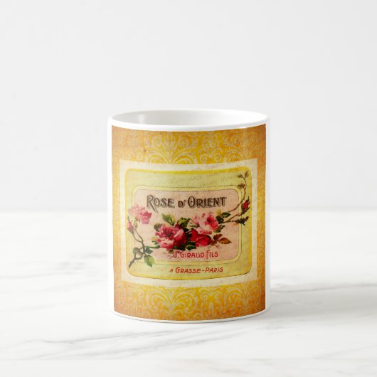 Vintages Französisches Parfüm-Label Kaffeetasse (Mittel)