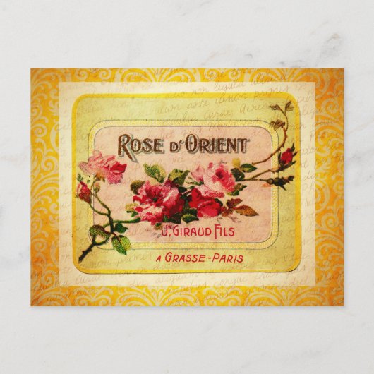 Vintages Französisches Parfüm-Label Postkarte (Vorderseite)