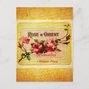 Vintages Französisches Parfüm-Label Postkarte