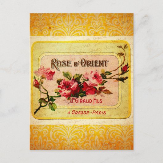 Vintages Französisches Parfüm-Label Postkarte (Vorderseite)