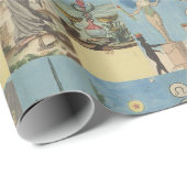 Vintages französisches Pastell-Hand-Tarot Geschenkpapier (Rolleneckpunkt)