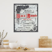 VINTAGES FRANZÖSISCHES PERFUMENETIKETT POSTER (Küche)