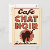 Vintages französisches Plakat "Café Chat noir" Postkarte (Vorne/Hinten)
