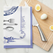 Vintages französisches Platten- u. Handtuch (Viertel Falte)