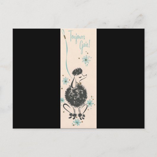 Vintages französisches Poodle Postkarte (Vorderseite)
