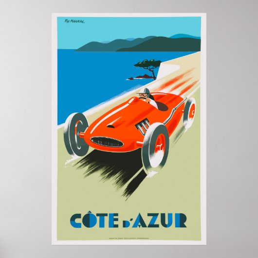 Vintages französisches Poster Cote d'Azur (Vorne)