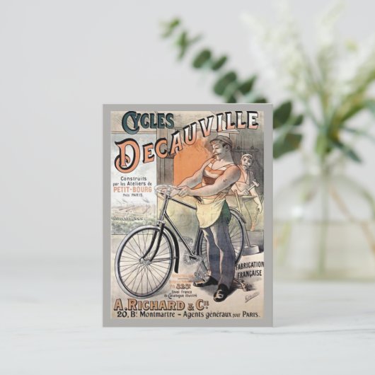 Vintages französisches Poster Postkarte (Stehend Vorderseite)