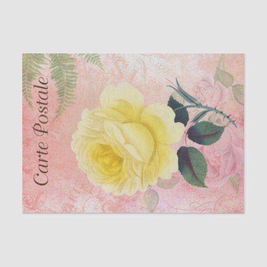 Vintages französisches Postkartenmotiv Seidenpapier (Vorderseite)