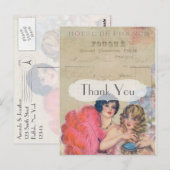 Vintages französisches Retro Paris Vielen Dank Postkarte (Vorne/Hinten)