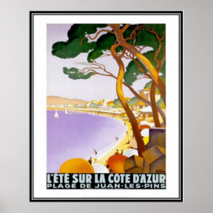 Vintages französisches Riviera, Frankreich - Poster