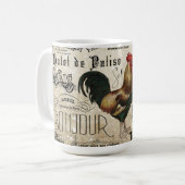 Vintages französisches Rooster de Paris Collage Kaffeetasse (Vorderseite Links)