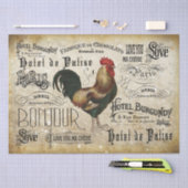 Vintages französisches Rooster de Paris Decoupage Seidenpapier (Handwerk)