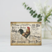 Vintages französisches Rooster von Paris Postkarte (Stehend Vorderseite)