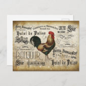 Vintages französisches Rooster von Paris Postkarte (Vorne/Hinten)