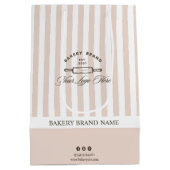 Vintages französisches Rosa Streifen Bakery-Logo Mittlere Geschenktüte (Rückseite)