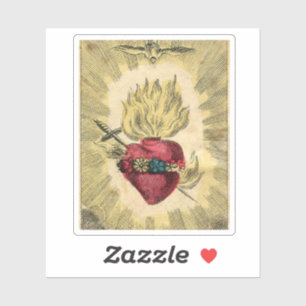 Vintages französisches Sacro Heart Design Aufkleber