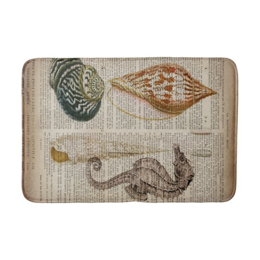 Vintages französisches Seepferd Badematte (Vorderseite)