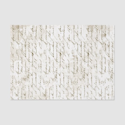 Vintages französisches Skript Handgeschriebener Gr Seidenpapier (Vorderseite)