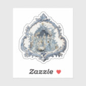 Vintages französisches Städtchen | Chinoiserie Nat Aufkleber (Blatt)