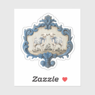 Vintages französisches Städtchen   Chinoiserie Nat Aufkleber