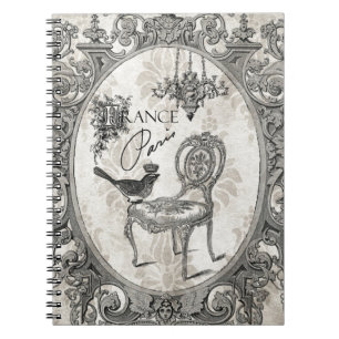 Vintages französisches Stuhlheft Notizblock