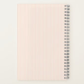 Vintages französisches Style Pink Striped Spiralno Notizblock (Rückseite)
