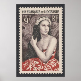 Vintages französisches Südpazifik-Reiseplakat Poster