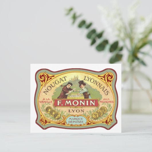 Vintages französisches Süßesiegel Postkarte (Stehend Vorderseite)