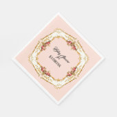 Vintages französisches Tee-Party Rose Gold Baby Du Serviette (Ecke)