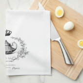 Vintages französisches Teekanneteetuch Handtuch (Viertel Falte)