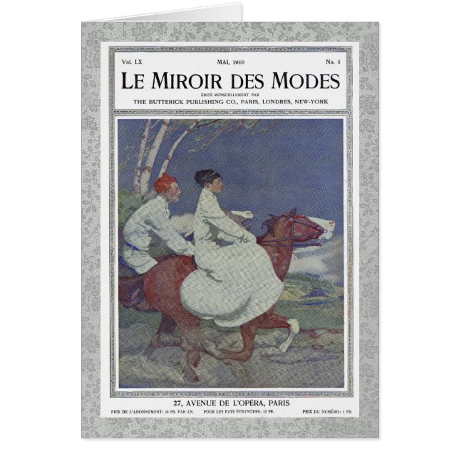 Vintages französisches Titelseitemit Pferdereiten (Vorne)