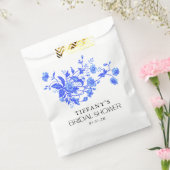 Vintages französisches Toile Blue Floral Brautpart Geschenktütchen (Versiegelt)